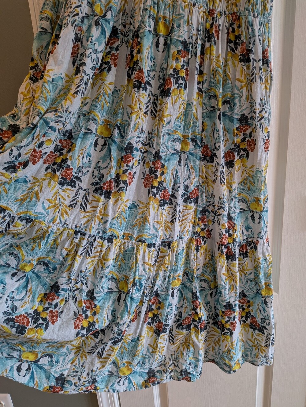 Anthropologie Peregrine Midi‎ Dress Floral Tiered Bohemian Cottagecore Size 2X - Picture 11 of 15